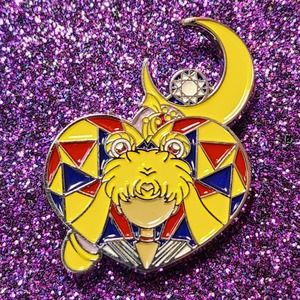3/$20 Sailor Moon Usagi & Wand Geometric Heart Enamel Pin